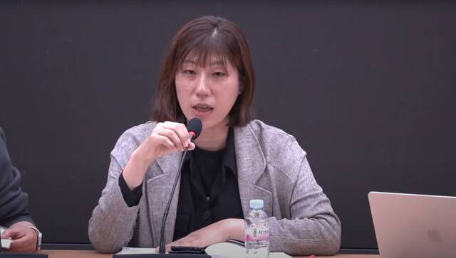 박한희 성소수자차별반대 무지개행동 공동대표가 17일 서울 영등포구 국회의원회관에서 열린 8개 정당-내란청산·사회대개혁 비상행동 공동정책토론회에서 성평등·인권 분야 개혁 과제를 제안하고 있다. 내란청산·사회대개혁 비상행동 유튜브 갈무리