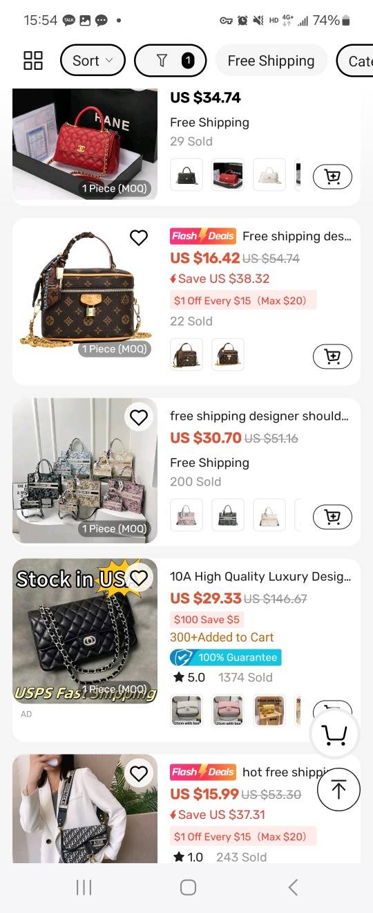 짝퉁으로 유명한 중국 전자상거래 앱 DHgate. 짝퉁 홍보 영상이 인기를 끌며 한때 미국 애플 앱스토어 무료 앱 랭킹 2위로 올라섰다.