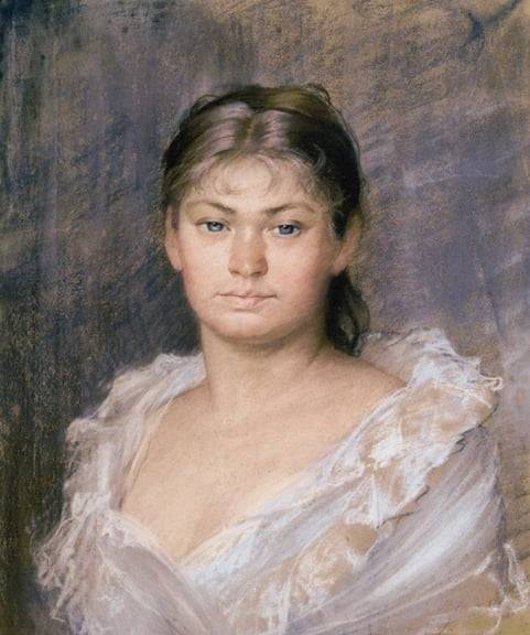 디나 바바닌의 초상(1883). 그녀는 마리의 사촌이자 평생의 친구였다.