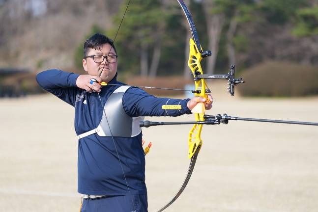 한국 남자양궁 리커브 국가대표 김우진. /사진=대한양궁협회 제공