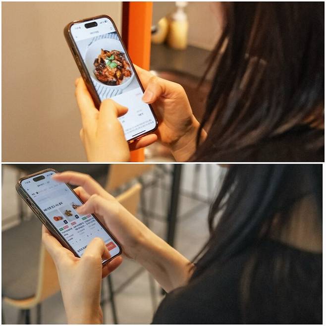 지난해 초부터 어글리어스 구독 서비스를 이용하는 직장인 박채안(35)씨가 지난 7일 ‘레시피 오더’ 기능을 사용해 필요한 만큼 재료를 구매하고 있다. 본인 제공