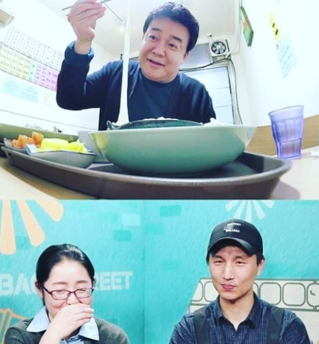 SBS예능프로그램 '백종원 골목식당'에 출연한 당시의 백종원(위쪽) 더본코리아 대표와 김응서 사장 부부(아래쪽). 김씨 인스타그램 계정 캡처