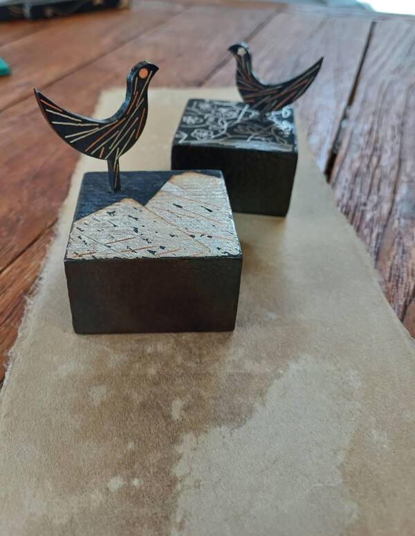 박승준 입사장 전수자와 이유나 이수자가 공동제작한 문진. 본인 제공