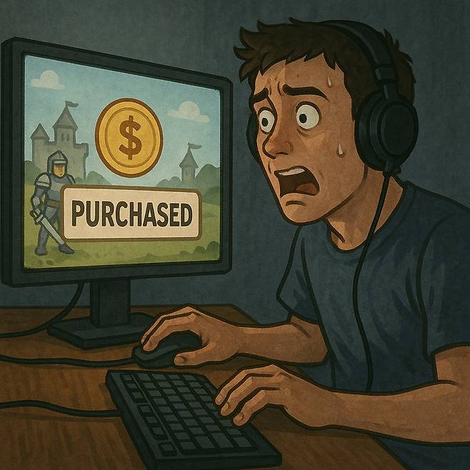 실수로 결제된 게임머니 [AI 생성 이미지]