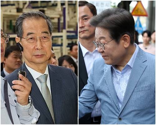 한덕수 대통령 권한대행, 이재명 민주당 전 대표. 연합뉴스