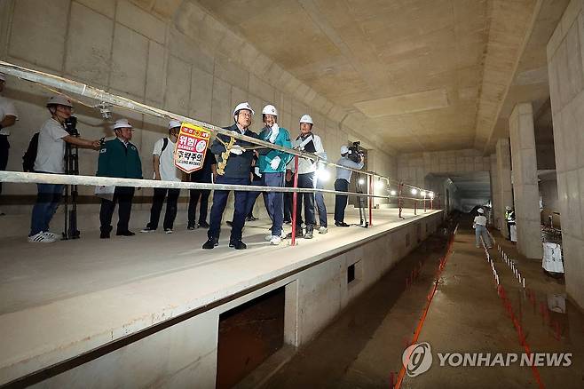 '공정률 77%' 광주 도시철도 2호선 공사 현장 [연합뉴스 자료사진]
