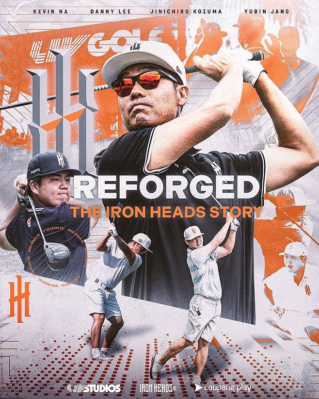 쿠팡플레이는 LIV 골프 소속팀인 아이언헤드 GC의 다양한 모습을 담은 스포츠 다큐멘터리 '리포지드: 다시 태어난 아이언헤드'를 오는 23일 저녁 8시 독점 공개한다고 21일 밝혔다.ⓒ쿠팡플레이