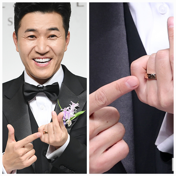 김종민은 20일 오후 서울 중구 장충동 신라호텔 영빈관에서 11살 연하 비연예인 예비 신부와 결혼식을 올렸다. 사진=천정환 기자