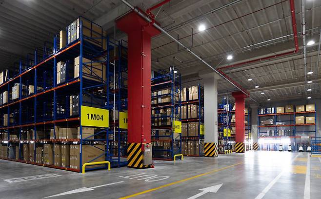 [시흥=뉴시스] 한국토요타자동차 부품물류센터 파레트랙 모습. (사진=한국토요타자동차 제공) photo@newsis.com *재판매 및 DB 금지