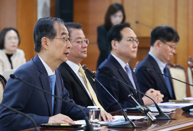 한덕수 대통령 권한대행 국무총리는 21일 정부서울청사에서 열린 ‘제5차 경제안보전략태스크포스(TF) 회의’에서 발언하고 있다. 연합뉴스