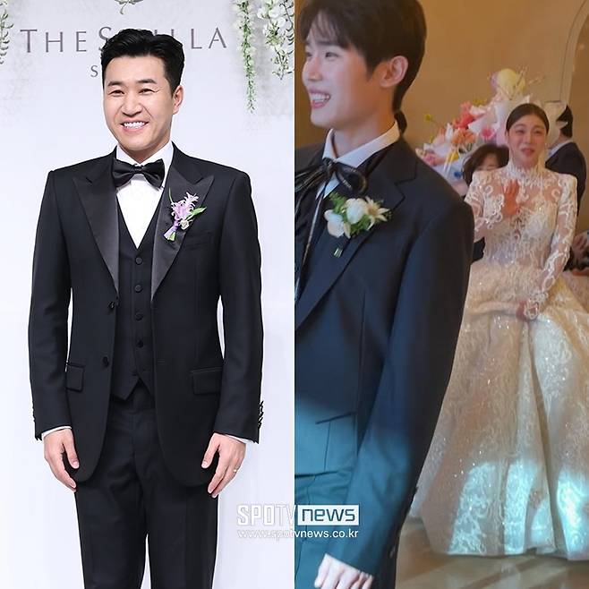 ▲ 20일 결혼식을 올린 김종민(왼쪽)과 최시훈 에일리. ⓒ곽혜미 기자, 인순이 인스타그램