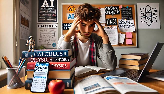 ‘사탐런’ 등으로 인해 고교에서 학습한 과정과 별개의 전공을 택하게 된 학생들이 전공 및 기초 과목 이수에 어려움을 겪고 있다. [ChatGPT]