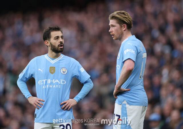 베르나르두 실바(왼쪽)와 케빈 더 브라위너./게티이미지코리아