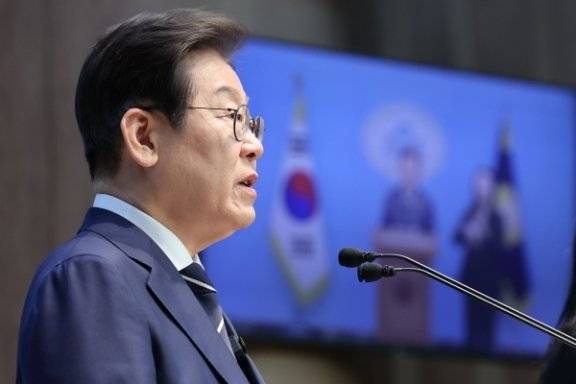 4월 11일 이재명 전 민주당 대표가 대선 비전을 발표하고 있다. 동아DB