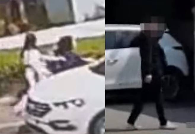B 씨가 아내가 끌어주는 휠체어 탄 모습과 혼자 멀쩡히 걸어다니는 장면. ('사건반장')