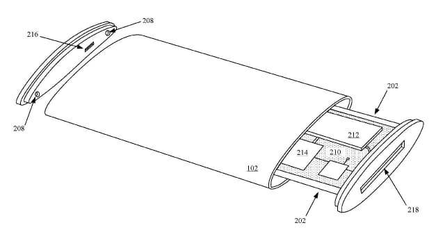 이번 특허에서 애플은 랩어라운드 디스플레이를 제조하는 방법을 설명하고 있다. (사진=애플/미국 특허청)
