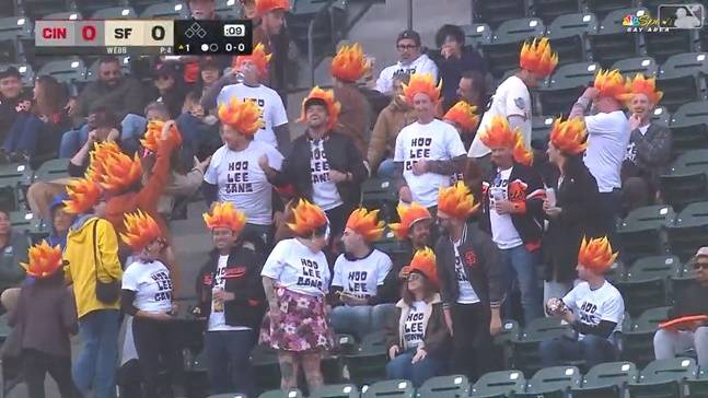 샌프란시스코 경기 중계화면에 잡힌 후리건. /사진=샌프란시스코 자이언츠 공식 SNS 갈무리