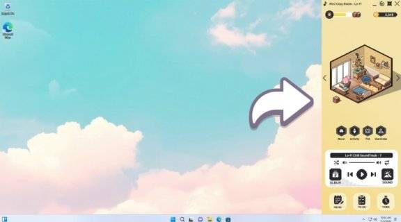 미니 코지룸:&nbsp;Lo-Fi 사용 화면. 온라인 게임 플랫폼 스팀 홈페이지 캡처