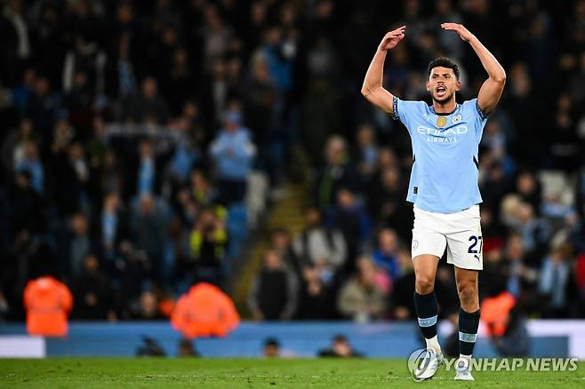 애스턴 빌라전에서 극적인 결승 골을 터트린 맨시티의 마테우스 누녜스. [AFP=연합뉴스]