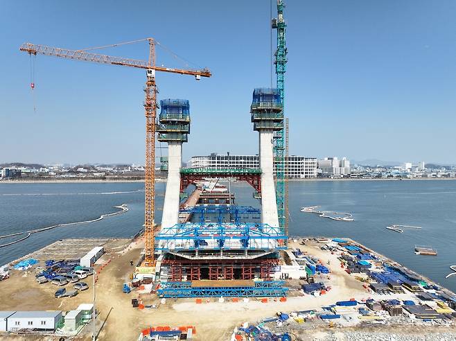 송산그린시티와 시화MTV 연결도로 공사 현장 [DL이앤씨 제공. 재판매 및 DB 금지]