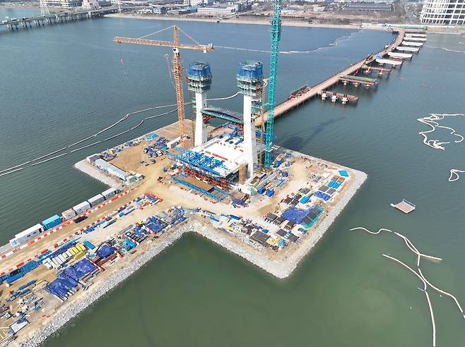 송산그린시티와 시화MTV 연결도로 공사 현장 [DL이앤씨 제공. 재판매 및 DB 금지]