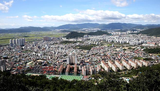 하늘에서 본 김해시가지 전경 [김해시 제공. 재판매 및 DB 금지]