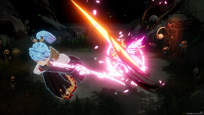 화면을 장악하는 화려한 스킬 연출.