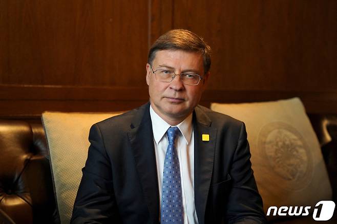 발디스 돔브로브스키스 유럽연합(EU) 통상담당 수석부집행위원장. ⓒ 로이터=뉴스1 ⓒ News1 김민수 기자