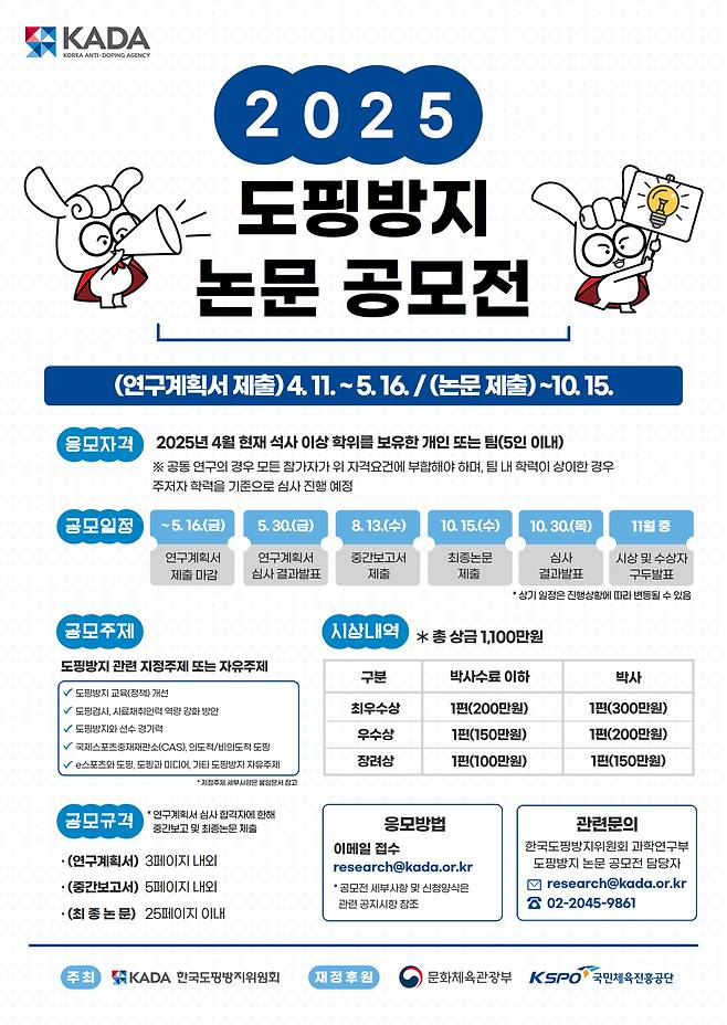 2025 도핑방지 논문 공모전. (한국도핑방지위원회 제공)