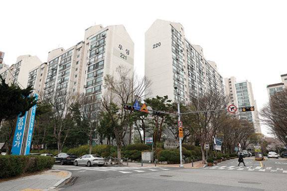 1기 신도시 재건축 선도지구로 지정된분당 시범 현대(왼쪽)와 우성 아파트