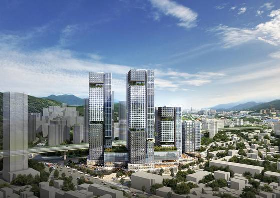 서울 서대문구 유진상가와 인왕시장 일대에 새로 들어서게 될 주상복합단지의 조감도. 사진 서대문구