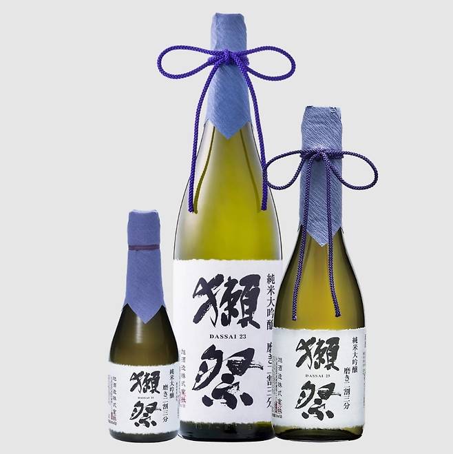 닷사이 준마이다이긴죠 23. 최고의 주조미(酒造米)인 야마다니시키를 극한의 정미율 23%까지 정미하여 맛과 향을 그대로 뽑아낸 제품이다. / 사진=닷사이 제공