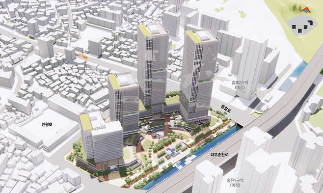 홍제동 유진상가와 인왕시장 일대 개발 조감도. 서울시