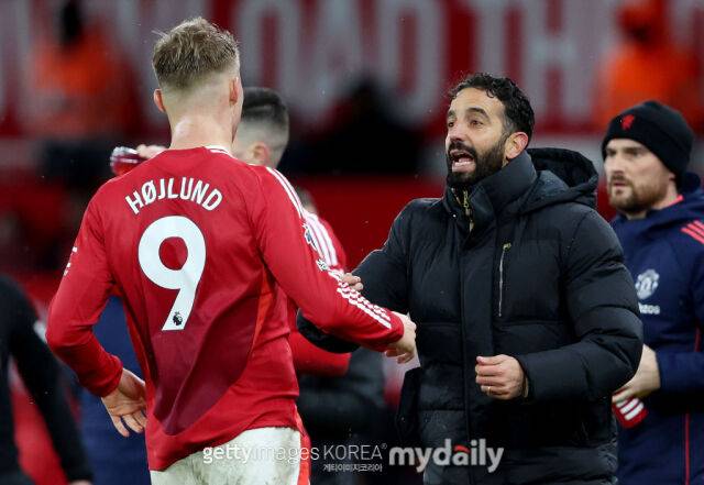 라스무스 호일룬, 루벤 아모림 감독./게티이미지코리아