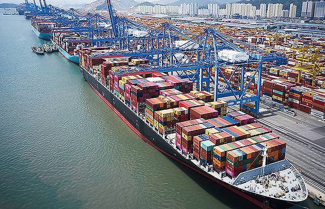 부산신항 1부두 모습. [부산항만공사 제공]