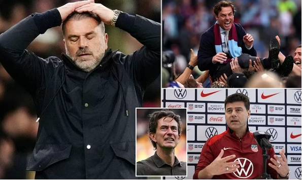 앙제 포스테코글루 감독과 차기 토트넘 홋스퍼 사령탑 후보들. /사진=영국 데일리 메일 갈무리 =