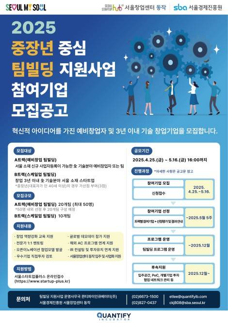 중장년 중심 팀빌링 지원사업 [서울시 제공. 재판매 및 DB 금지]