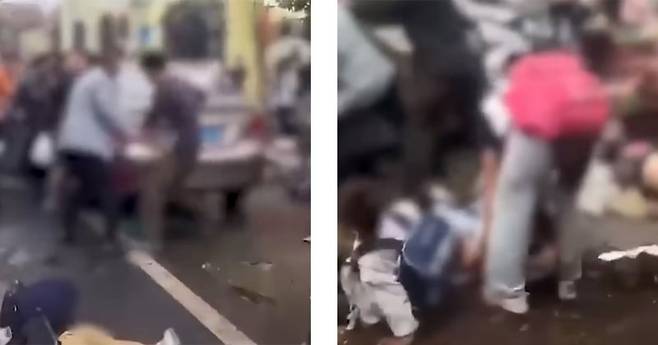 중국 초등학교 앞 차량돌진 [말레이시아 광명일보 제공. 재판매 및 DB 금지]