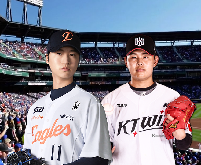 25일 선발 투수 한화 엄상백, KT 소형준