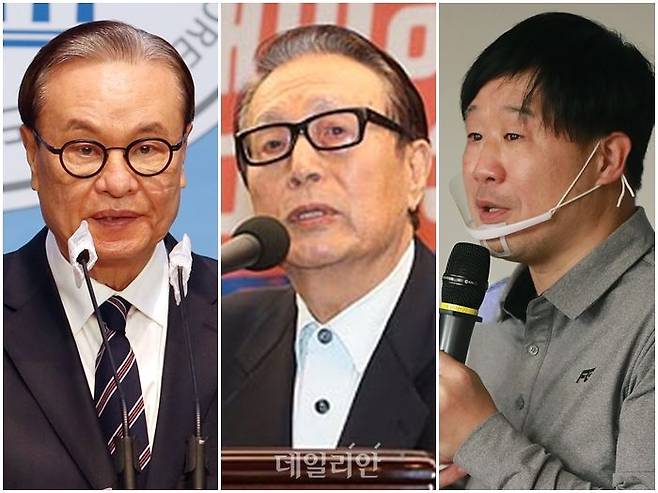 나경원 국민의힘 의원의 대선 경선 캠프에 합류하는 것으로 발표된 인명진 목사와 박찬종 전 의원, 서민 단국대 의대 교수. 인 목사와 박 전 의원은 고문으로, 서 교수는 자문단으로 가세한다. ⓒ데일리안