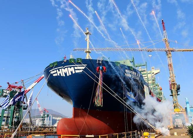 LNG 이중연료 추진 컨테이너선(자료사진). ⓒ뉴시스