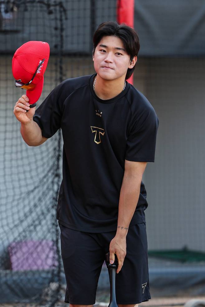 25일 광주 LG전에 앞서 1군 엔트리에 복귀한 김도영. KIA 제공