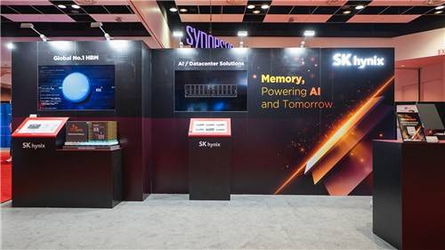 미국 캘리포니아주 산타클라라에서 열린 'TSMC 테크 심포지엄'에 마련된 SK하이닉스 전시관. [사진=SK하이닉스 뉴스룸]