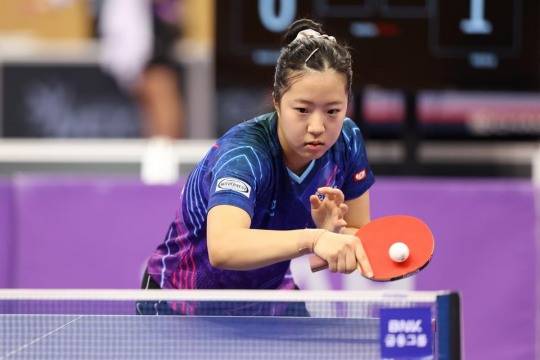 대한항공 에이스 신유빈의 경기 장면. 사진[연합뉴스]