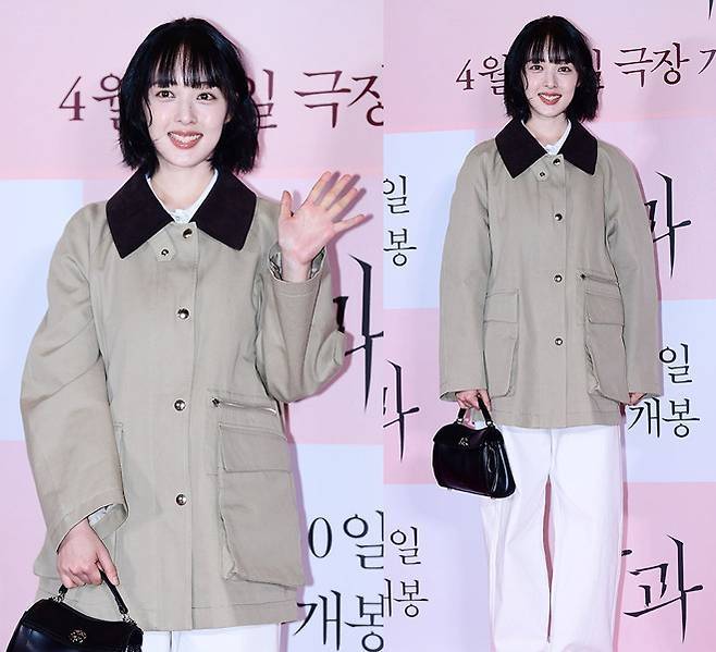 김보라가 결혼 후 물오른 미모와 함께 오버핏 재킷으로 ‘남편 옷 빌려 입은 듯한’ 내추럴룩을 완성했다. 사진=김영구 기자