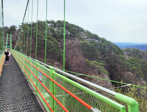 경북 봉화 청량산에 있는 하늘다리는 국내 산악형 현수교 중 가장 높은 곳에 위치해 아찔하지만 멋진 풍경을 조망할 수 있는 장소로 인기가 높다.