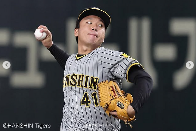 무라카미 쇼키.  한신 타이거스 인스타그램 캡처