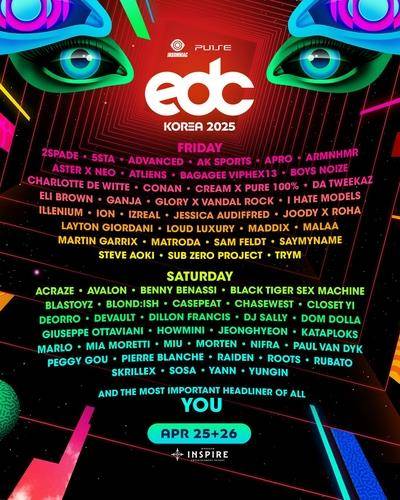 2025 EDC 코리아 라인업 [원펄스그룹 제공. 재판매 및 DB 금지]