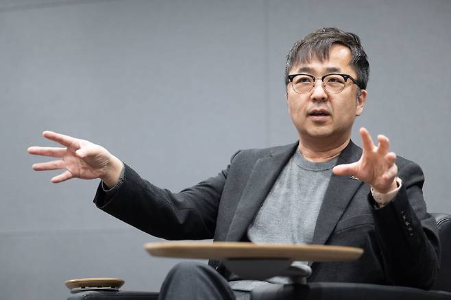 박주일 앤시스코리아 대표가 17일 서울 중구 앤시스코리아 사무실에서 진행한 조선비즈와의 인터뷰에서 발언하고 있다./앤시스코리아 제공