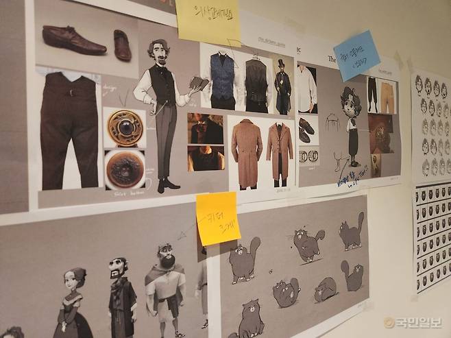 영화 ‘킹 오브 킹스’의 제작 현장 중 캐릭터 보드. 모팩스튜디오 제공